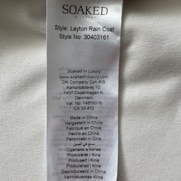 Soaked in Luxury Leyton Hooded Rain Coat Style 30403161 Gold Blk Danish Brand S - Picture 11 of 15